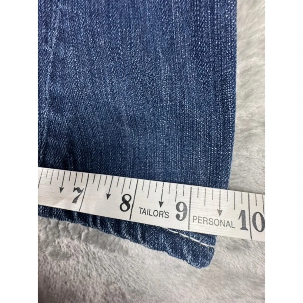 True Religion Jeans M 34 Joey Flare Dark Wash Horseshoe Flap Pocket Twisted Seam